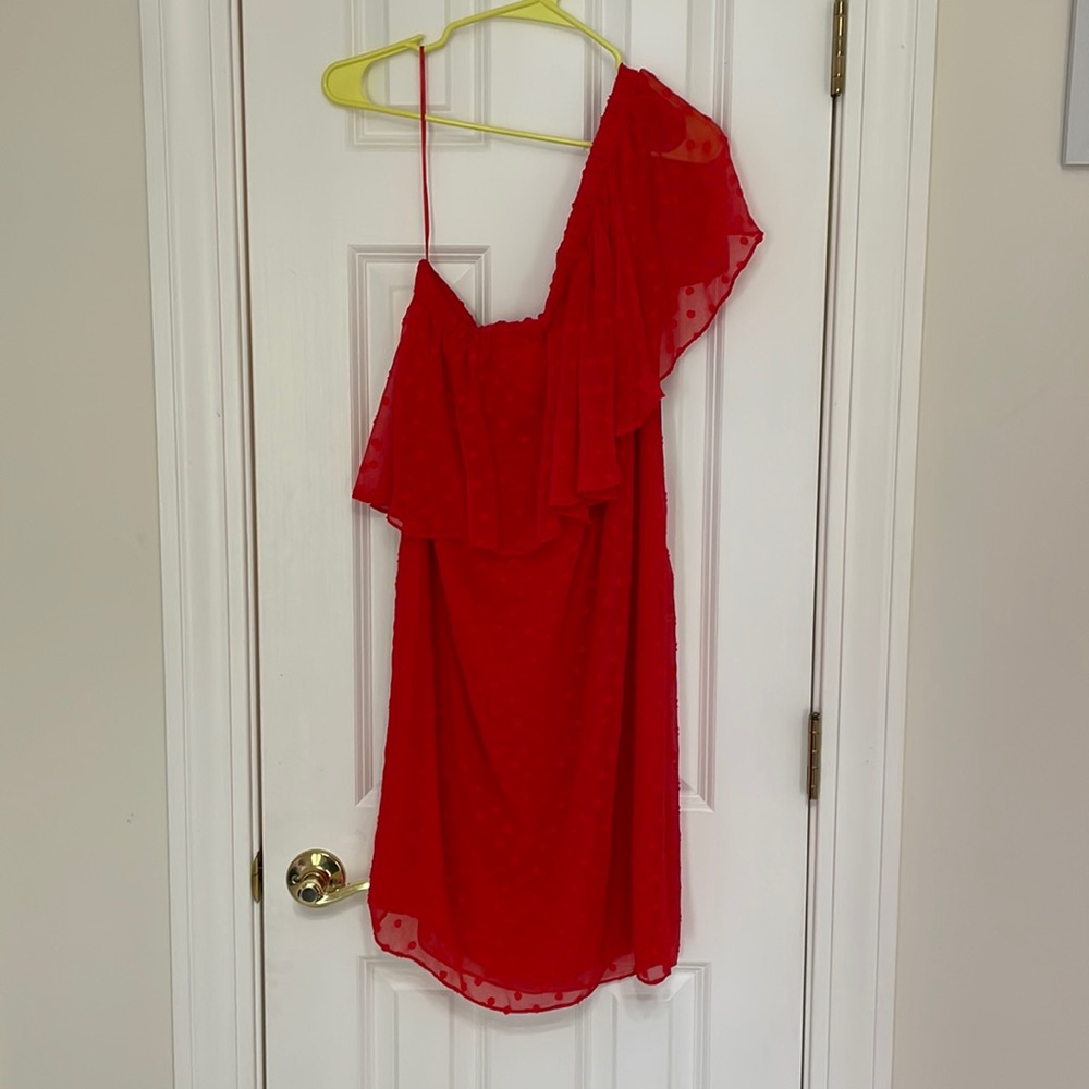NWT Vince Camuto one shoulder ruffle dress.